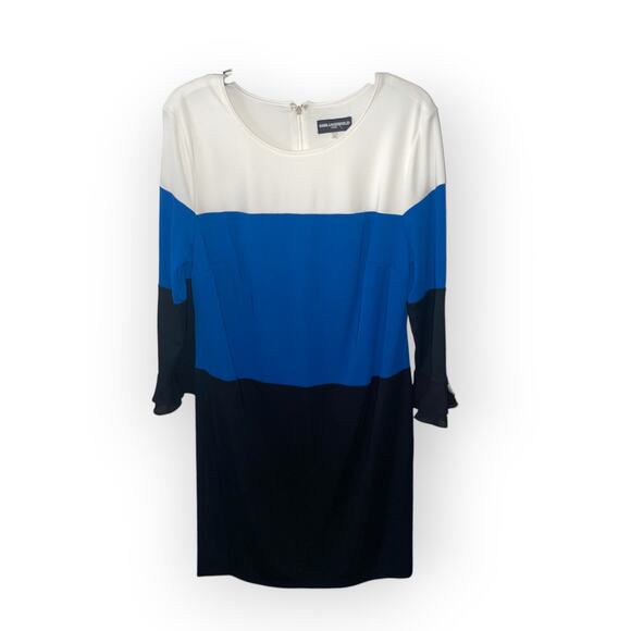 Karl Lagerfeld Sz 14 color block dress EUC - Picture 1 of 4